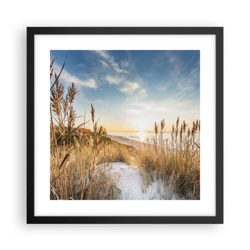 Affiche dans un cadre noir - Poster - Plage du nord - 40x40 cm