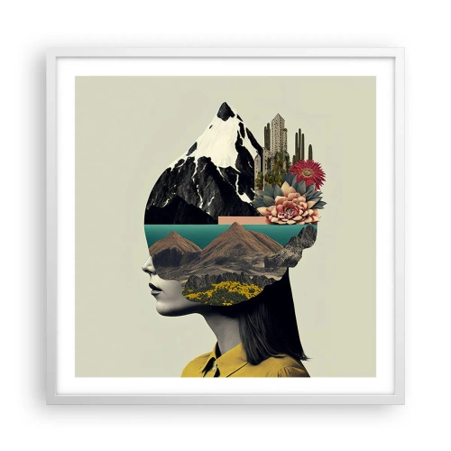 Affiche dans un cadre blanc - Poster - La femme – toujours un mystère - 60x60 cm