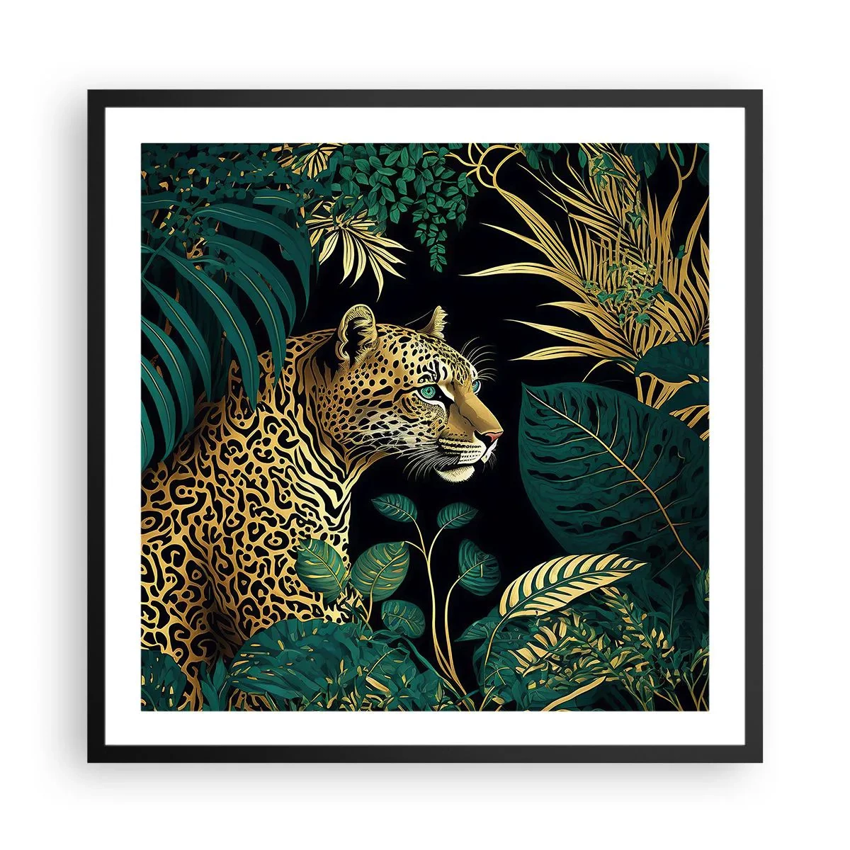 Affiche dans un cadre noir - Poster - Un hôte dans la jungle - 60x60 cm