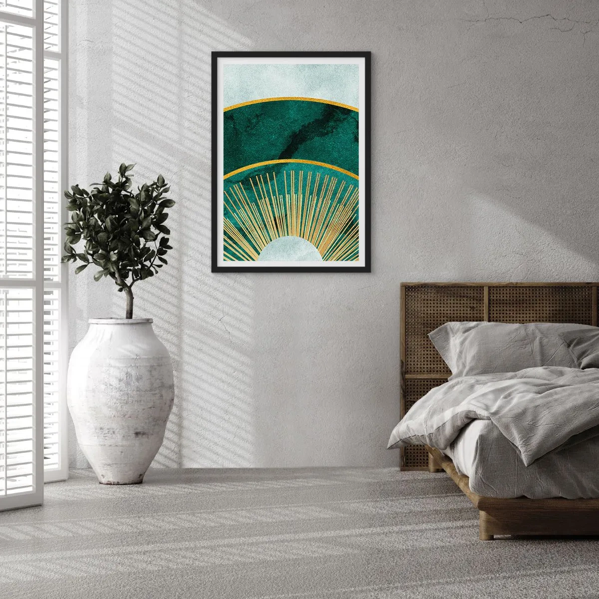 Affiche dans un cadre noir - Poster - Un autre système solaire - 70x100 cm