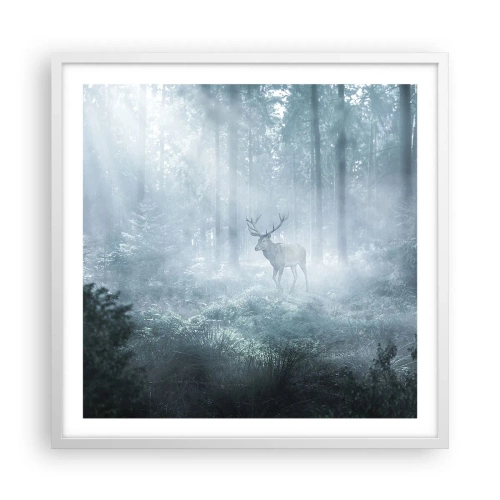 Affiche dans un cadre blanc - Poster - Visite matinale du domaine - 60x60 cm