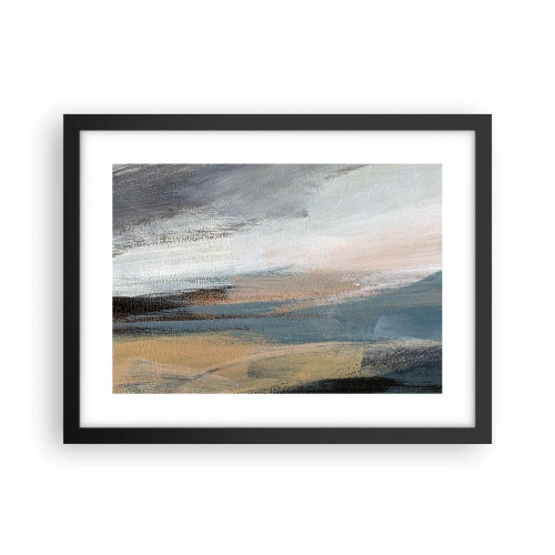 Affiche dans un cadre noir - Poster - Abstraction : paysage nordique - 40x30 cm