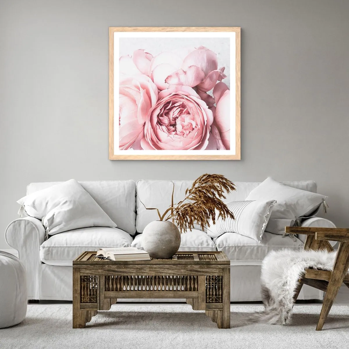 Affiche dans un chêne clair - Poster - Pour les romantiques - 60x60 cm