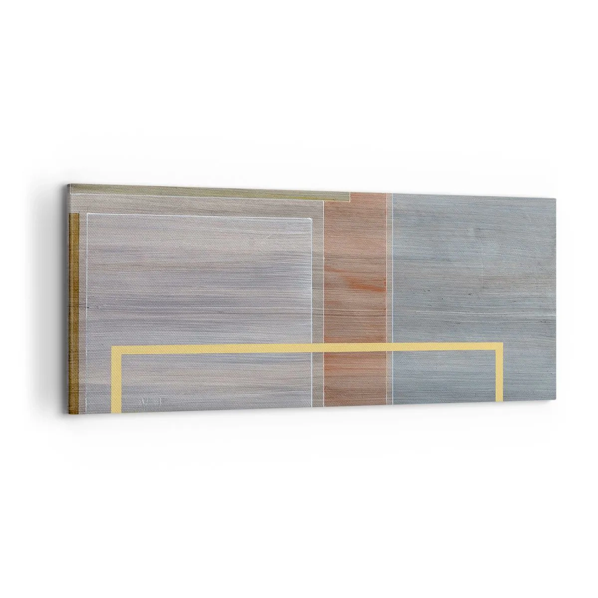 Impression sur toile - Image sur toile - Composition géométrique aux couleurs pastel avec des rectangles - 120x50cm - Simple et calme - Décoration murale moderne pour le salon et la chambre ARTTOR