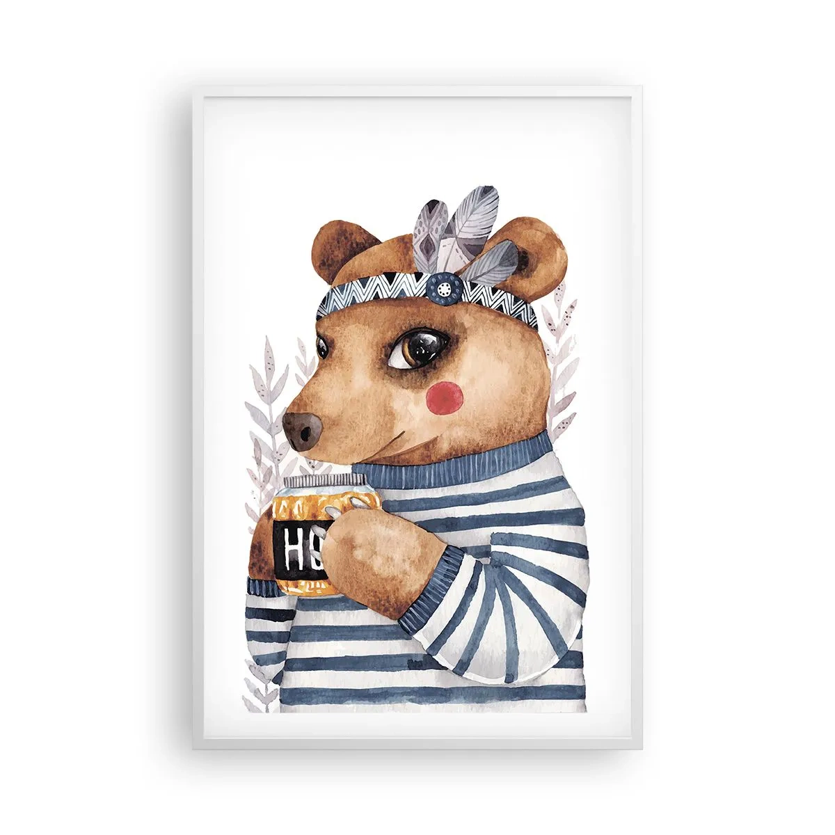 Affiche dans un cadre blanc - Poster - Un nounours trop mignon - 61x91 cm