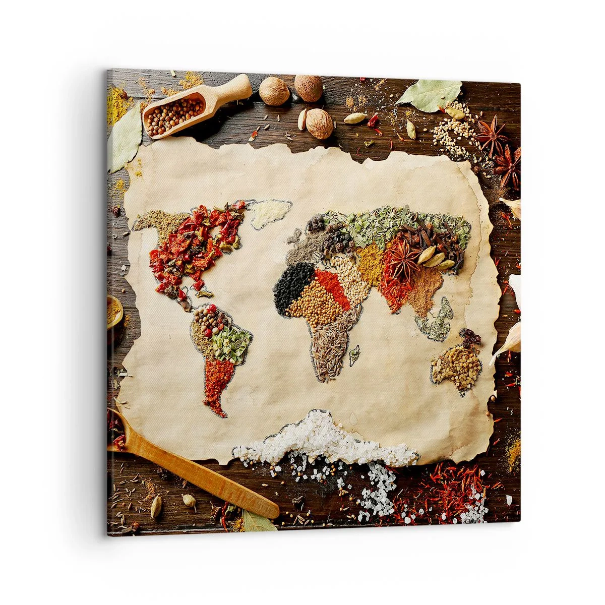Impression sur toile - Image sur toile - Toutes les saveurs du monde - 50x50 cm