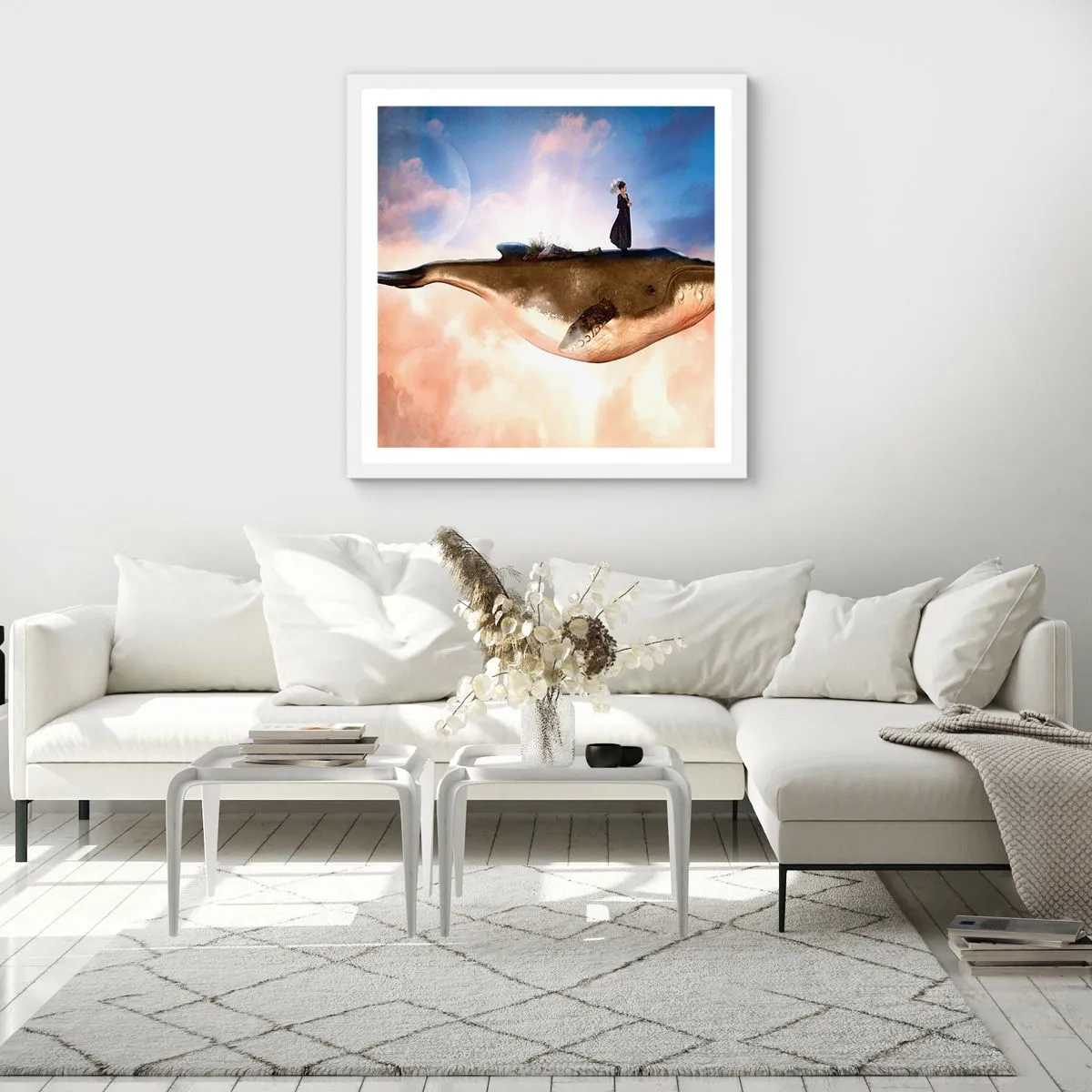 Affiche dans un cadre blanc - Poster - Voyage irréel - 30x30 cm