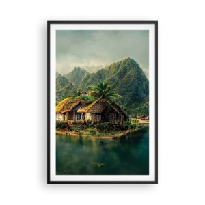 Affiche dans un cadre noir - Poster - Paradis tropical - 61x91 cm