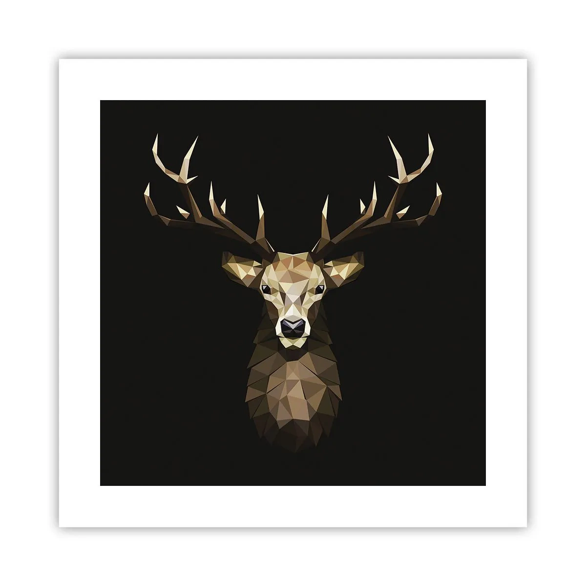 Affiche - Poster - Cerf cubique - 40x40 cm