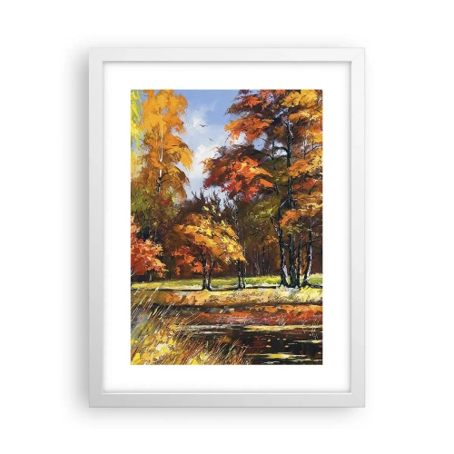 Affiche dans un cadre blanc - Poster - Paysage en or et bronze - 30x40 cm