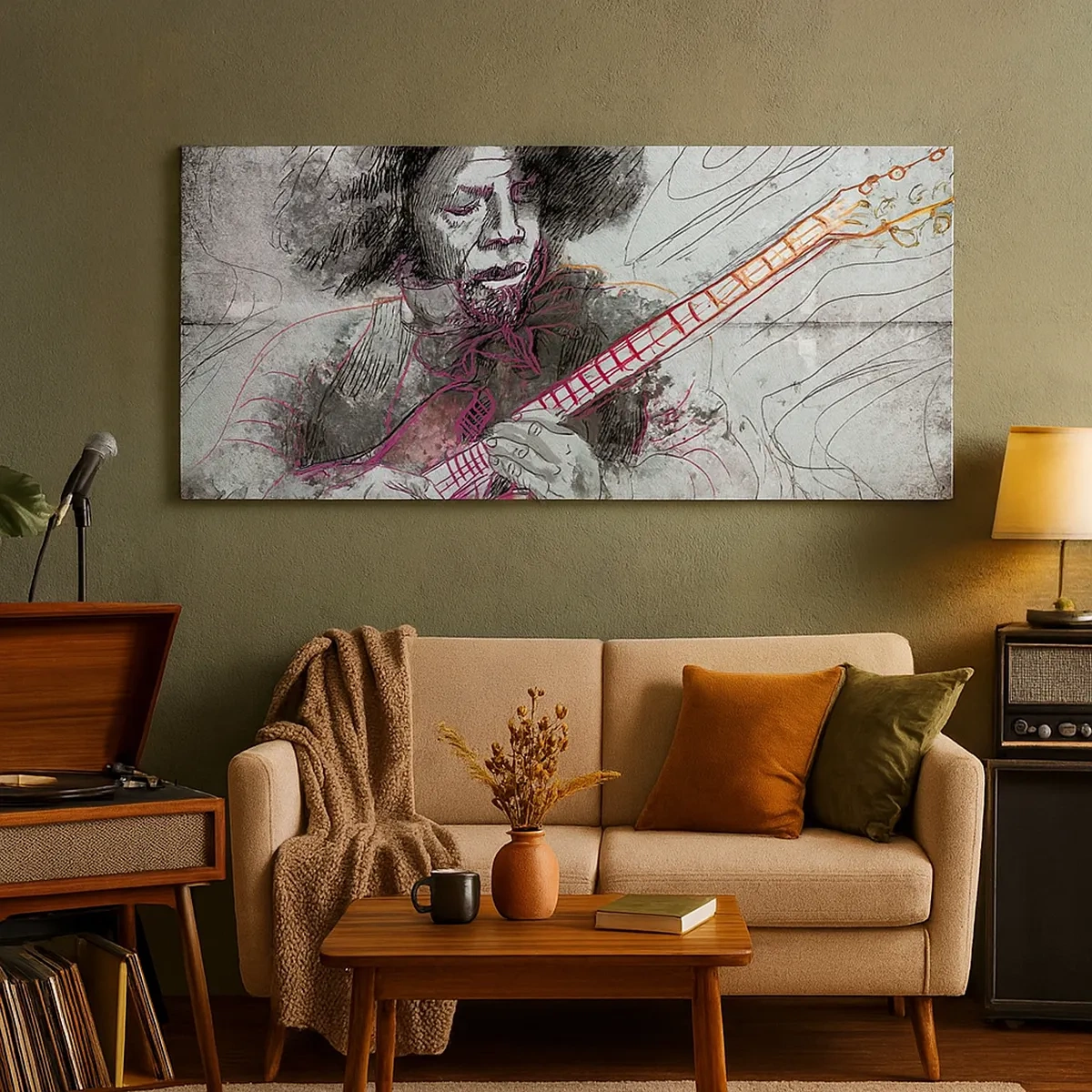 Impression sur toile - Image sur toile - Sur les vagues de la musique - 30x30 cm