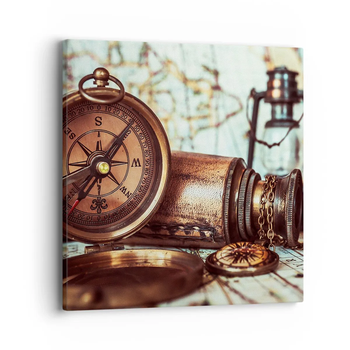 Impression sur toile - Image sur toile - Une aventure de pirates dans les Caraïbes vous attend - 40x40 cm