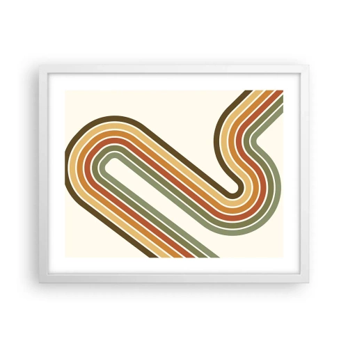 Affiche dans un cadre blanc - Poster - En zig zag vers le but - 50x40 cm