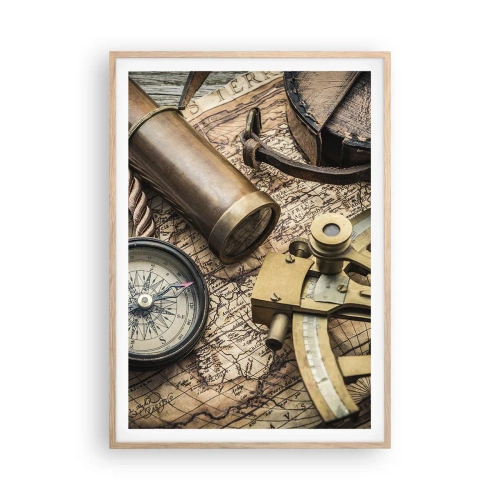 Affiche dans un chêne clair - Poster - Fixer un cap - 70x100 cm