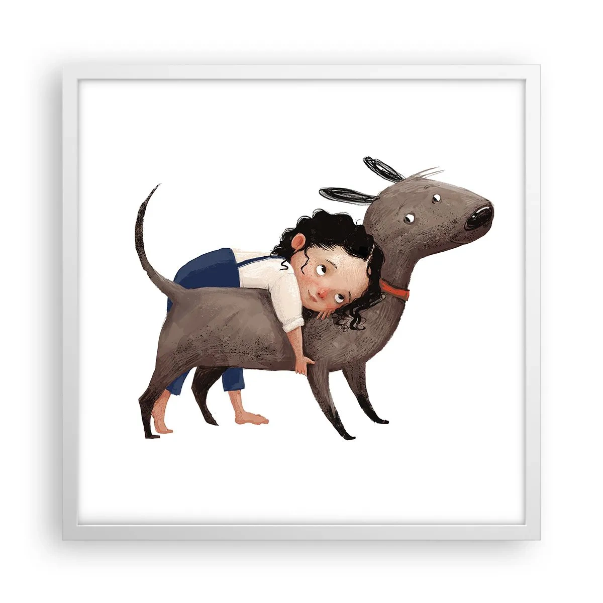 Affiche dans un cadre blanc - Poster - Les meilleurs amis - 50x50 cm