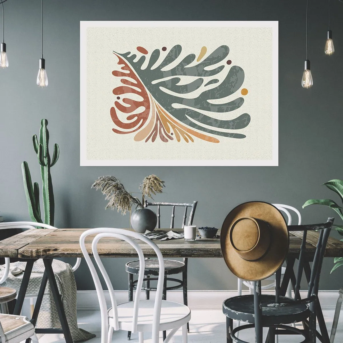 Affiche - Poster - Feuille multicolore - 40x30 cm