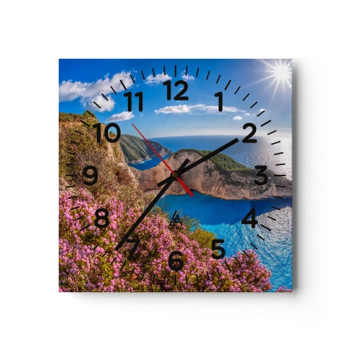 Horloge murale - Pendule murale - Mes super vacances grecques - 40x40 cm