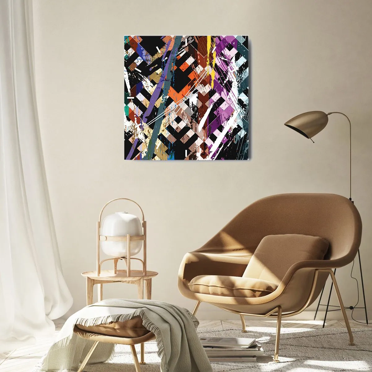 Horloge murale - Pendule murale - Se mettre au carré - 40x40 cm