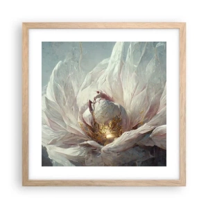 Affiche dans un chêne clair - Poster - Il fleurit une fois tous les cent ans - 40x40 cm