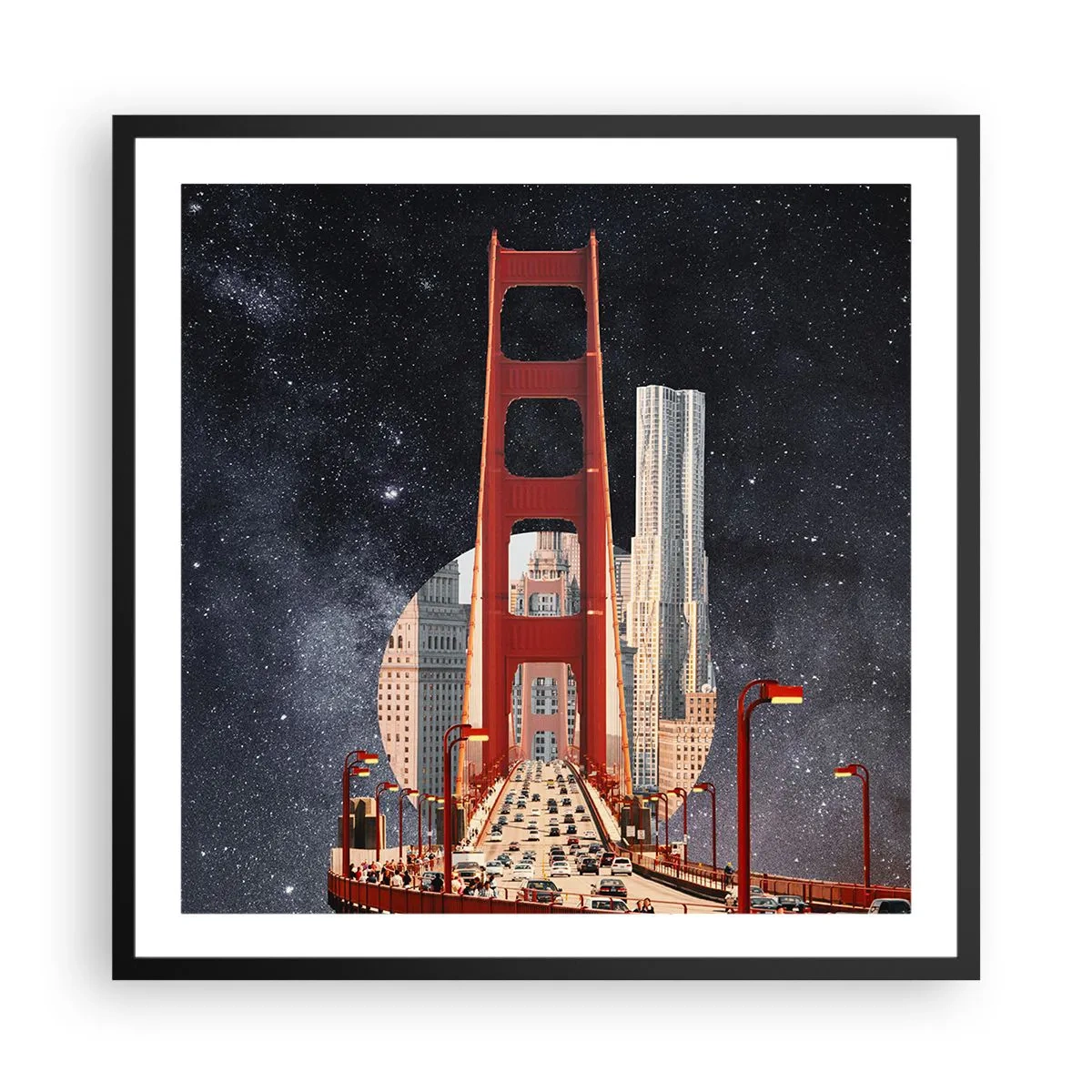 Affiche dans un cadre noir - Poster - Toujours au centre - 60x60 cm