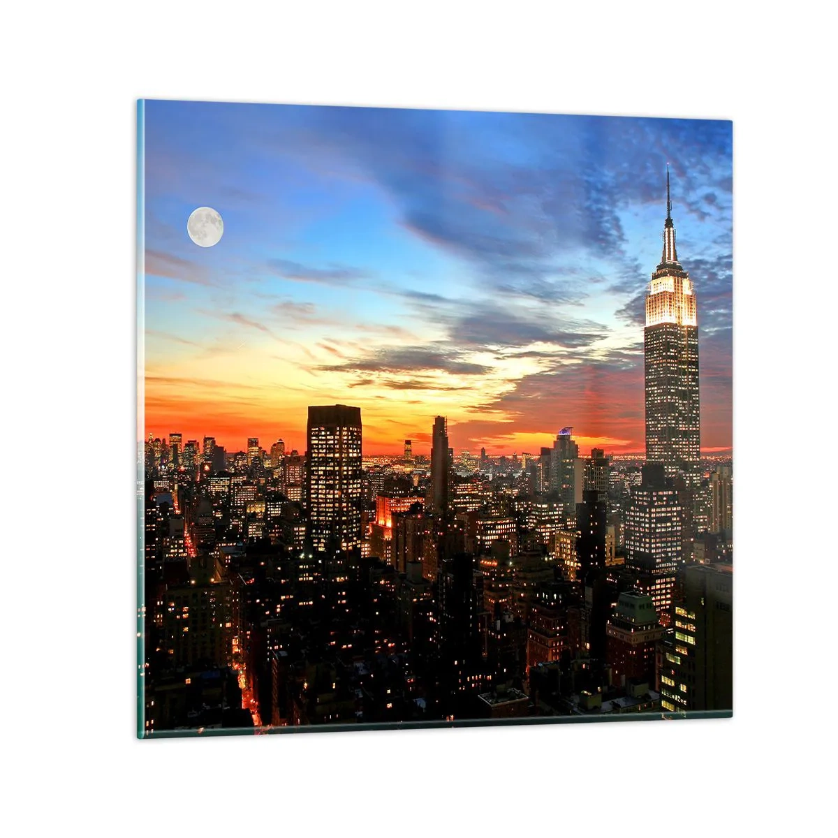 Impression sur verre - Image sur verre - Nuit américaine lumineuse - 50x50 cm