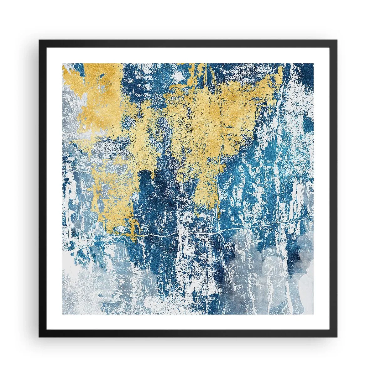 Affiche dans un cadre noir - Poster - Abstraction du temps - 60x60 cm