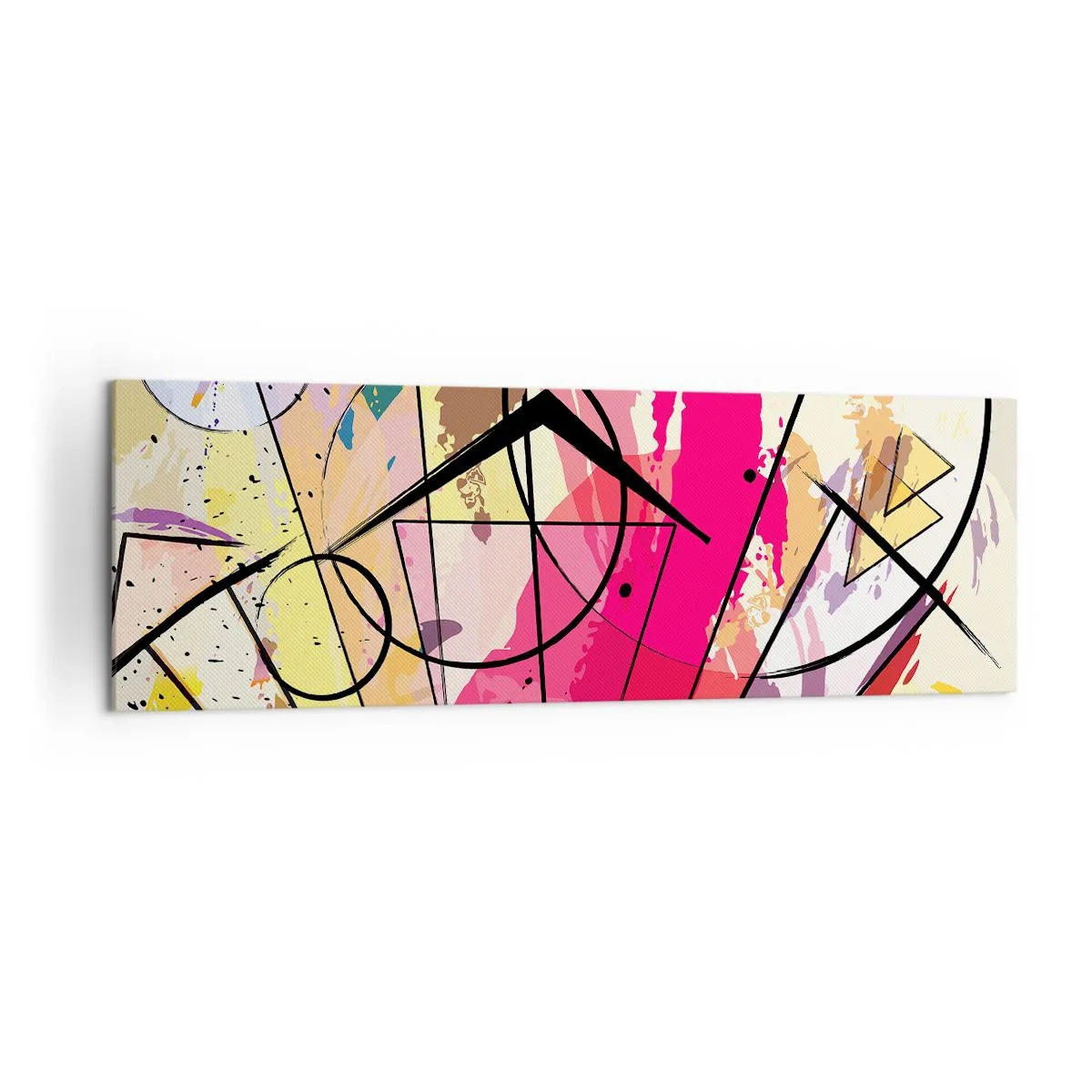 Impression sur toile - Image sur toile - Abstraction avec des lignes et des formes géométriques - 160x50cm - Explosion - Décoration murale moderne pour le salon et la chambre ARTTOR