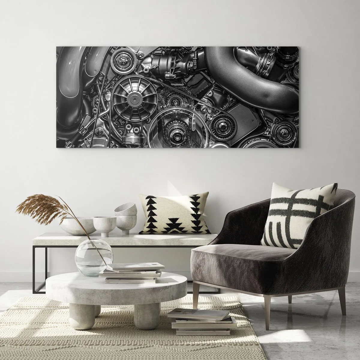 Impression sur verre - Image sur verre - Poésie mécanique - 100x40 cm