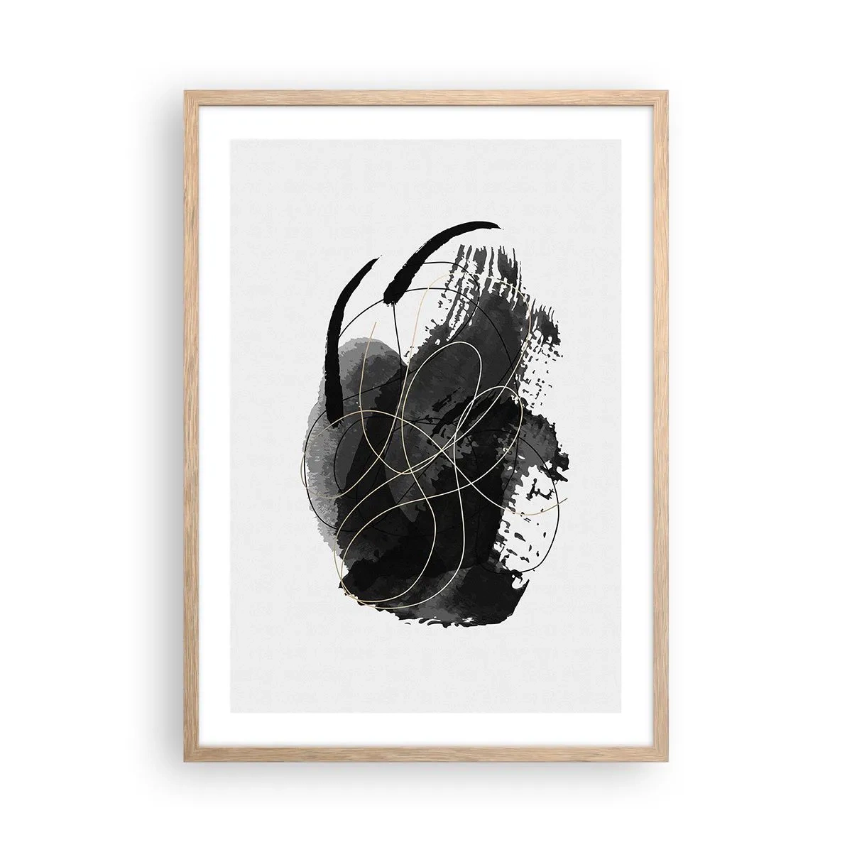 Affiche dans un chêne clair - Poster - Fait de noir - 50x70 cm