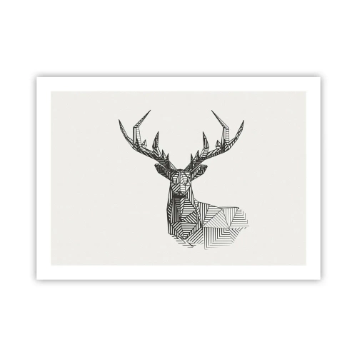 Affiche - Poster - Cerf dans un style cubique - 70x50 cm