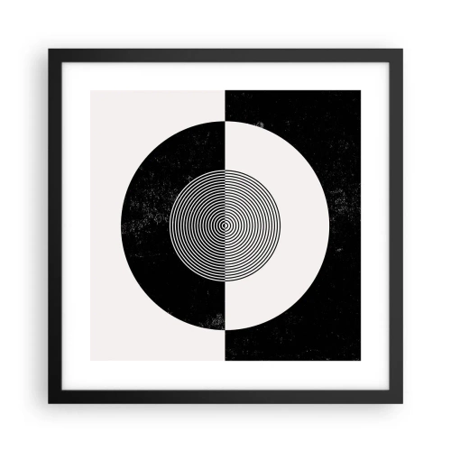 Affiche dans un cadre noir - Poster - Harmonie de noir et blanc - 40x40 cm