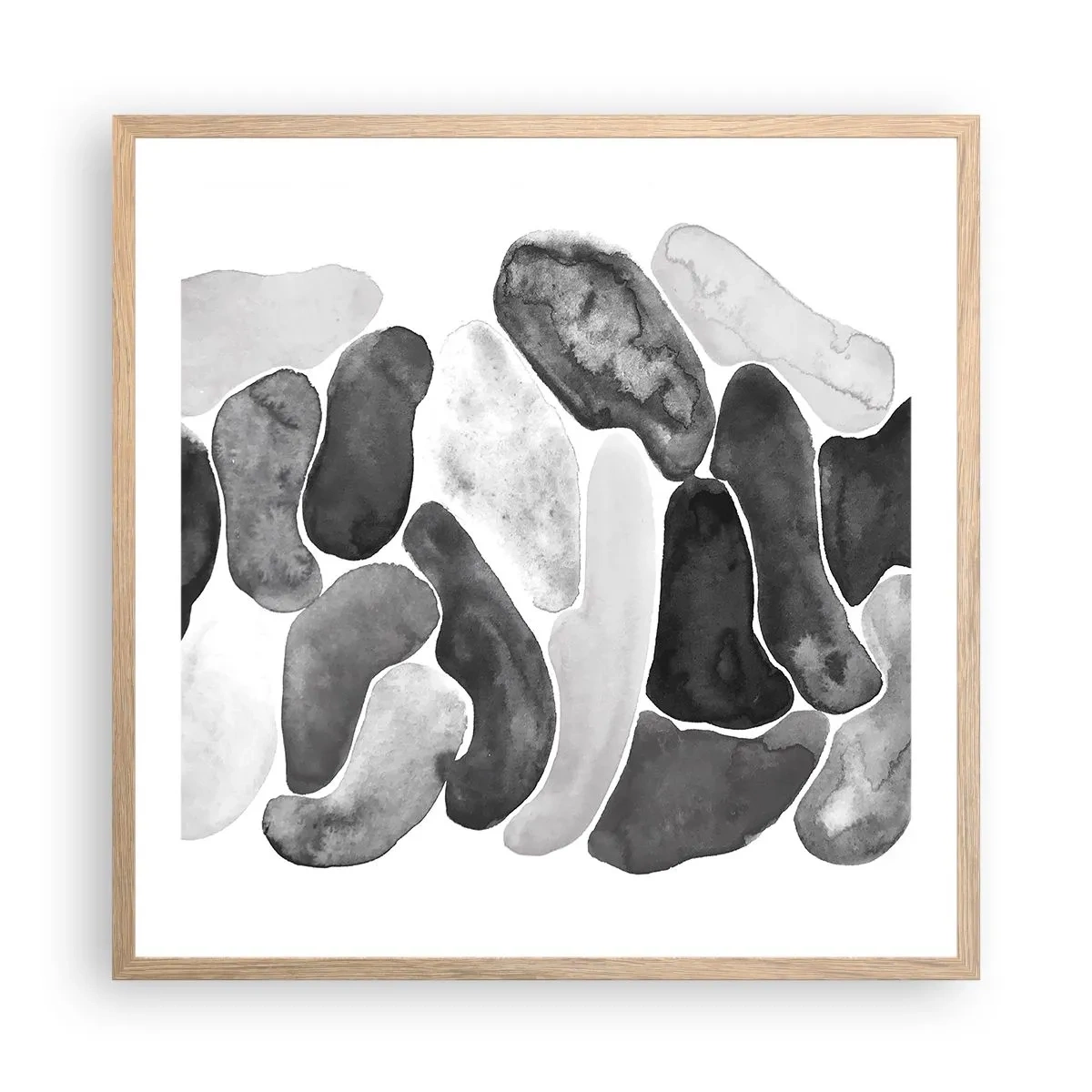 Affiche dans un chêne clair - Poster - Abstraction rocheuse - 60x60 cm