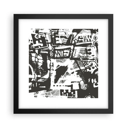 Affiche dans un cadre noir - Poster - Ordre ou chaos? - 30x30 cm