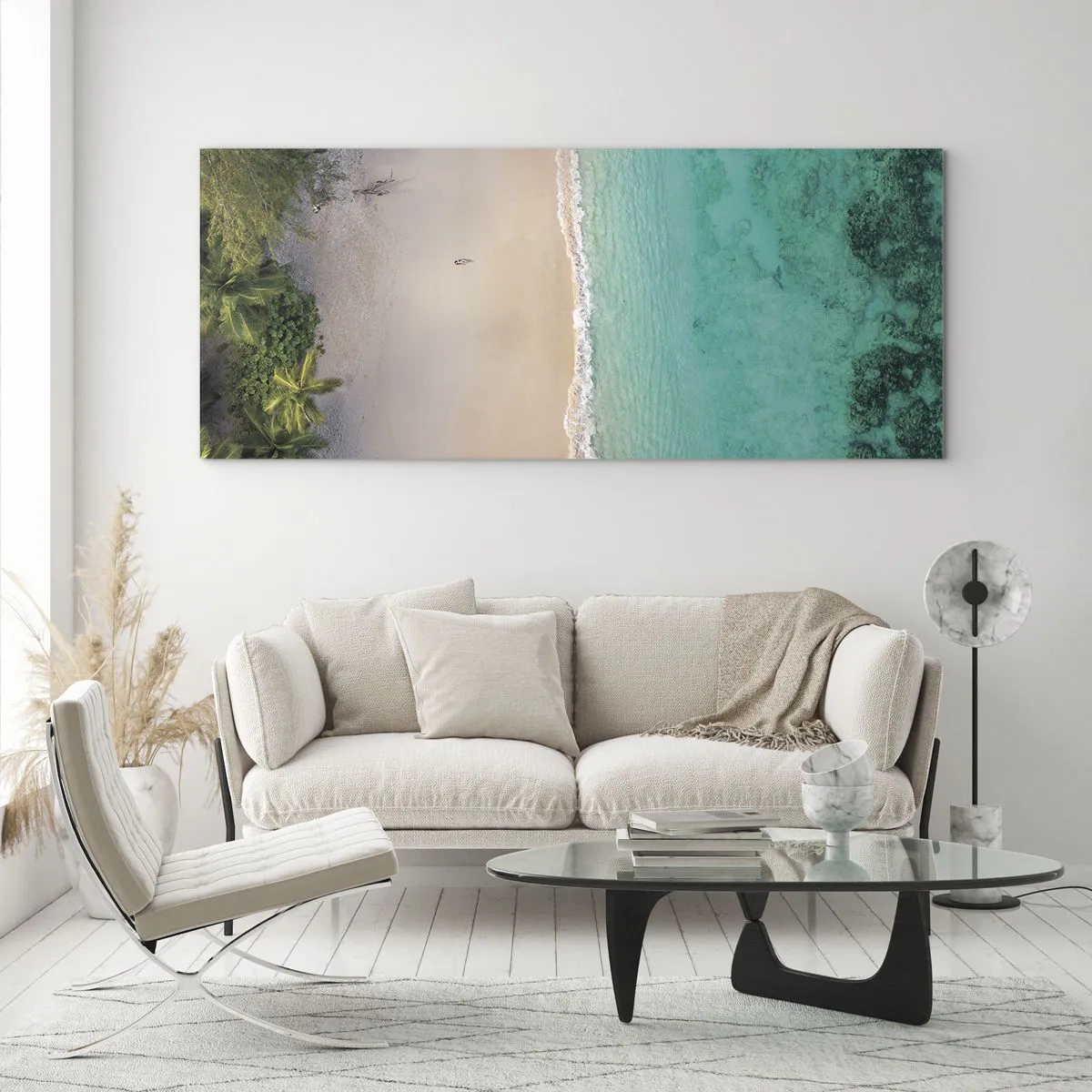 Impression sur verre - Image sur verre - Plage paradisiaque - 100x40 cm