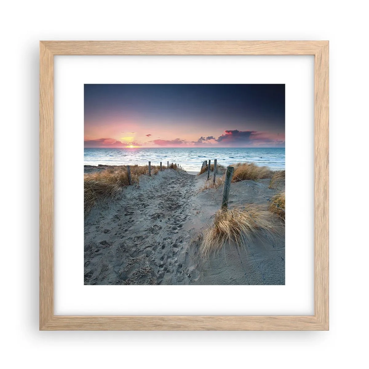 Affiche dans un chêne clair - Poster - Tu as versé l'éclat de l'arc-en-ciel sur les flots - 30x30 cm