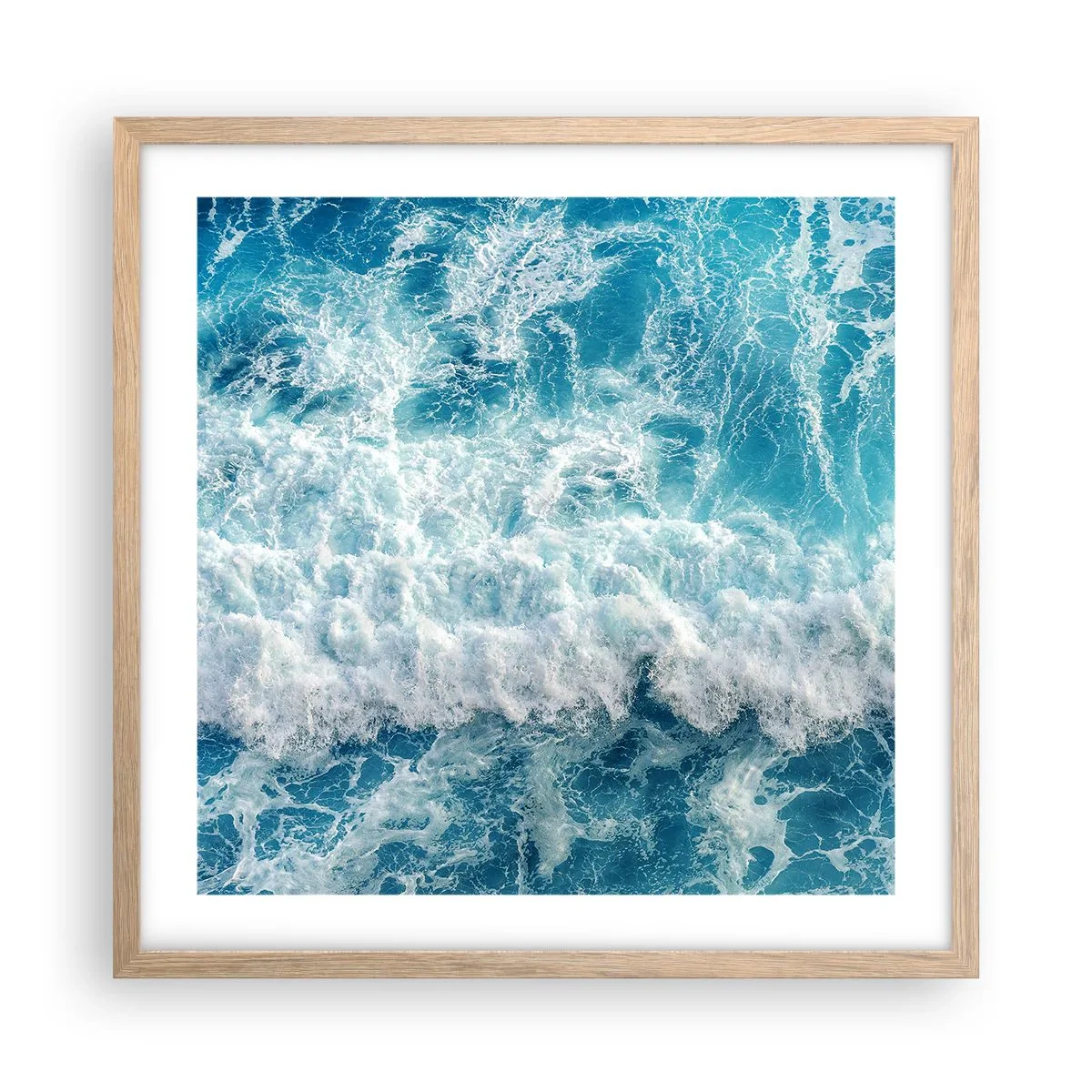 Affiche dans un chêne clair - Poster - Joyeusement et en sautant - 50x50 cm