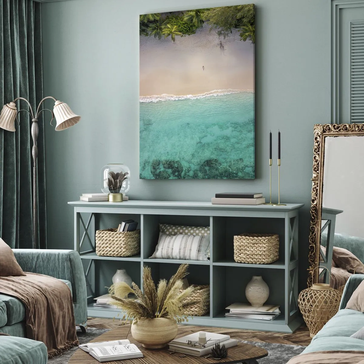 Impression sur toile - Image sur toile - Plage paradisiaque - 45x80 cm