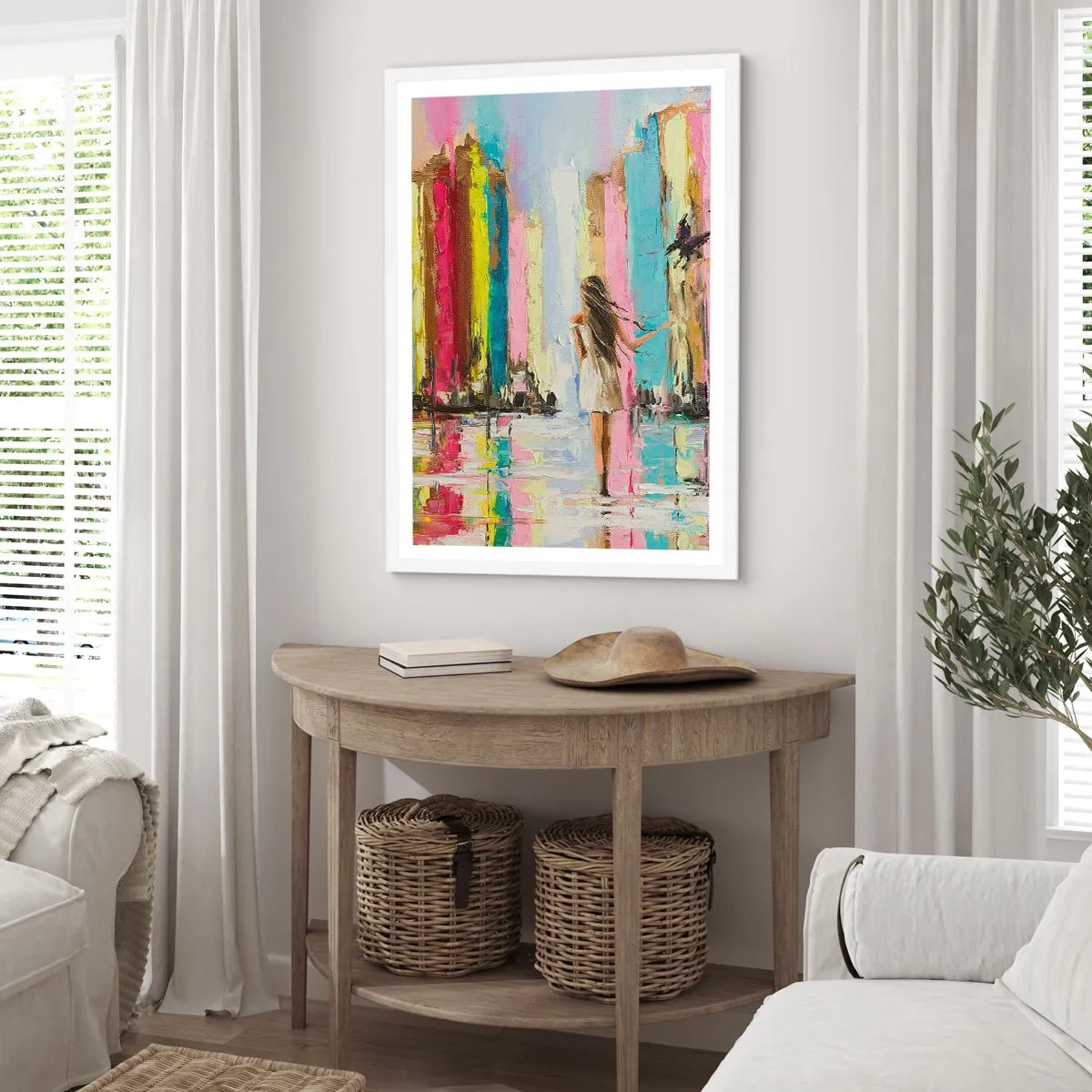 Affiche dans un cadre blanc - Poster - Viens avec moi - 61x91 cm