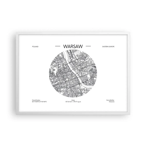 Affiche dans un cadre blanc - Poster - Anatomie de Varsovie - 70x50 cm