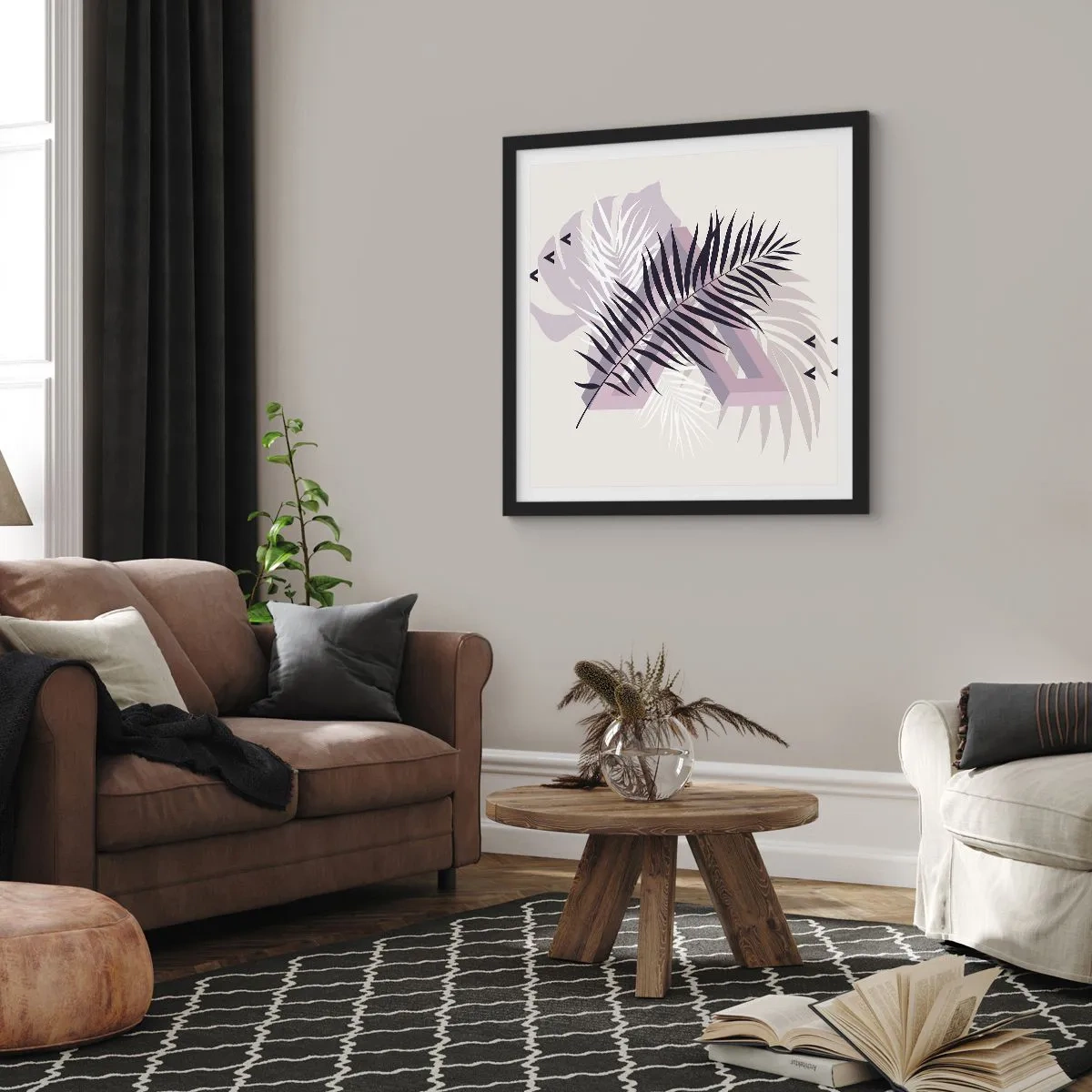 Affiche dans un cadre noir - Poster - L'ombre de l'obscurité - 40x40 cm