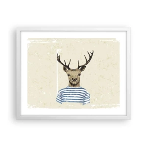 Affiche dans un cadre blanc - Poster - Parce que j'aime les chemises rayées - 50x40 cm