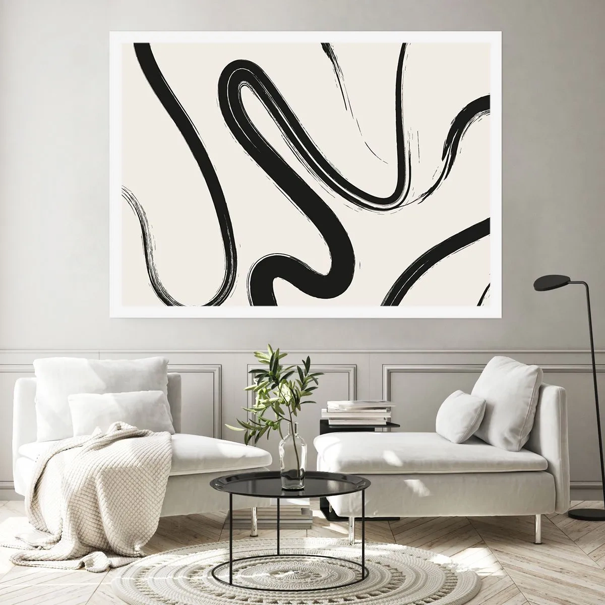Affiche - Poster - Fantaisie en noir et blanc - 50x40 cm
