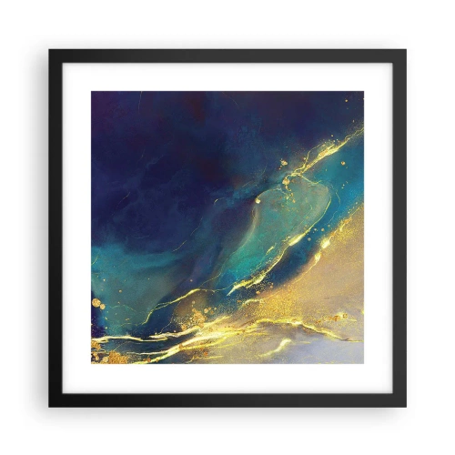 Affiche dans un cadre noir - Poster - Coulée d'or - 40x40 cm