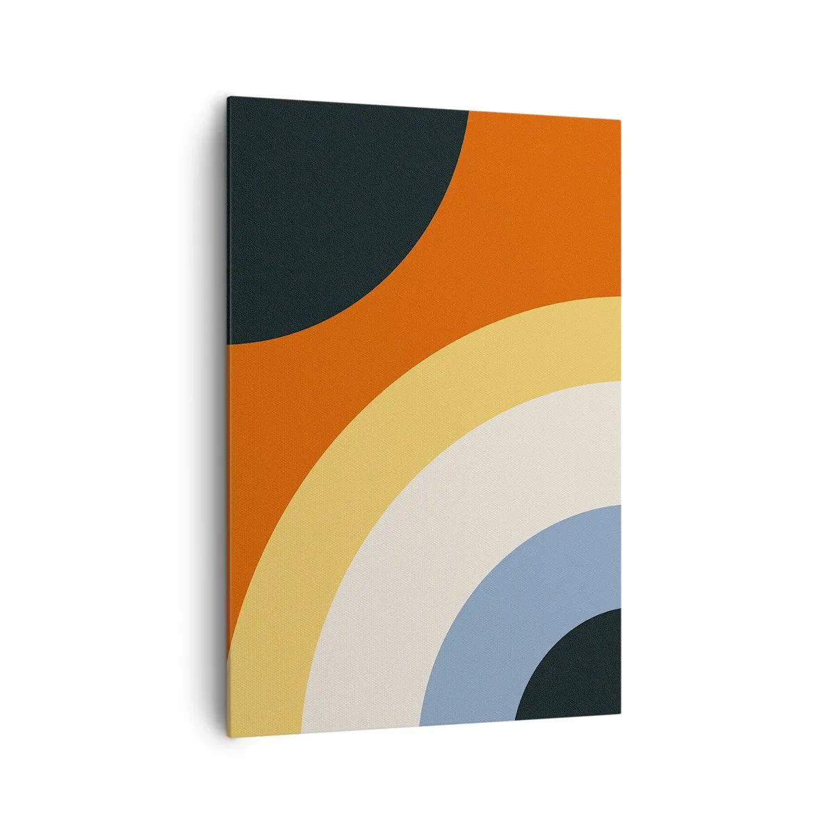 Impression sur toile - Image sur toile - Œuvre d'art abstraite avec des arcs colorés et des cercles contrastés - 70x100cm - Vers son soi - Décoration murale moderne pour le salon et la chambre ARTTOR