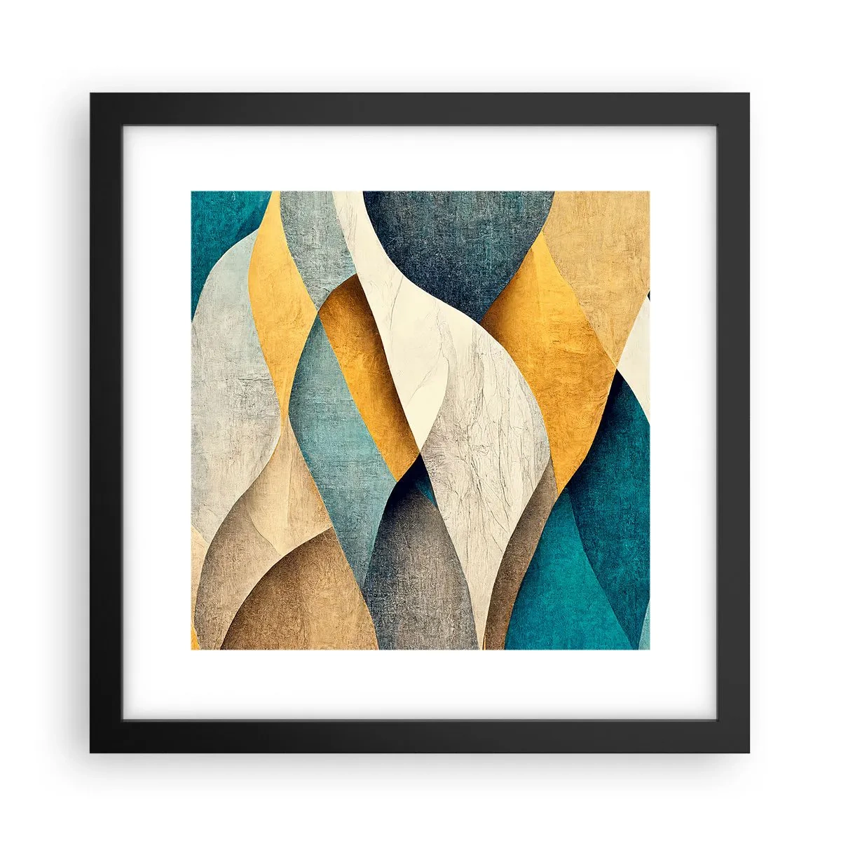 Affiche dans un cadre noir - Poster - Rythme et vague - 30x30 cm