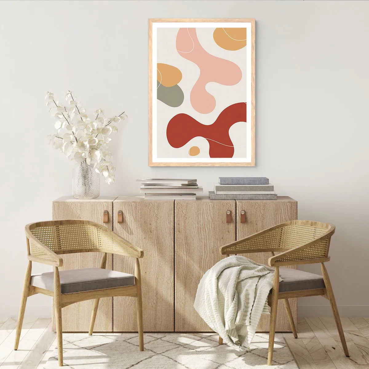 Affiche dans un chêne clair - Poster - Entrelac - 70x100 cm