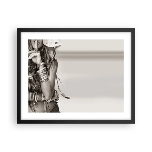 Affiche dans un cadre noir - Poster - Comment va la fille - 50x40 cm