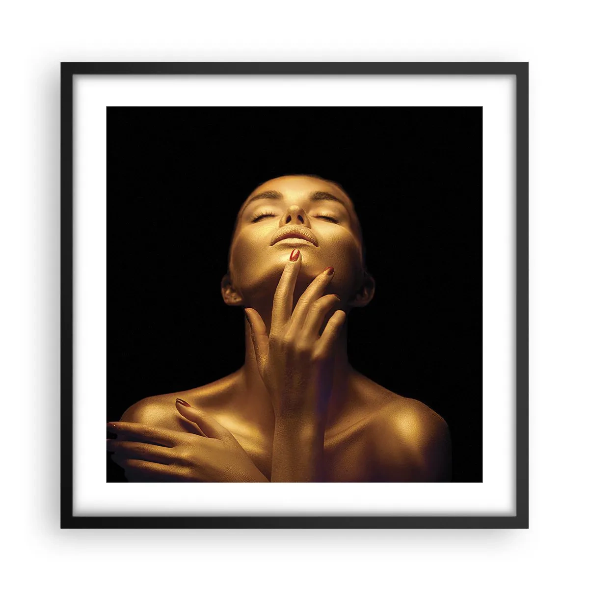 Affiche dans un cadre noir - Poster - Comme de la soie dorée - 50x50 cm