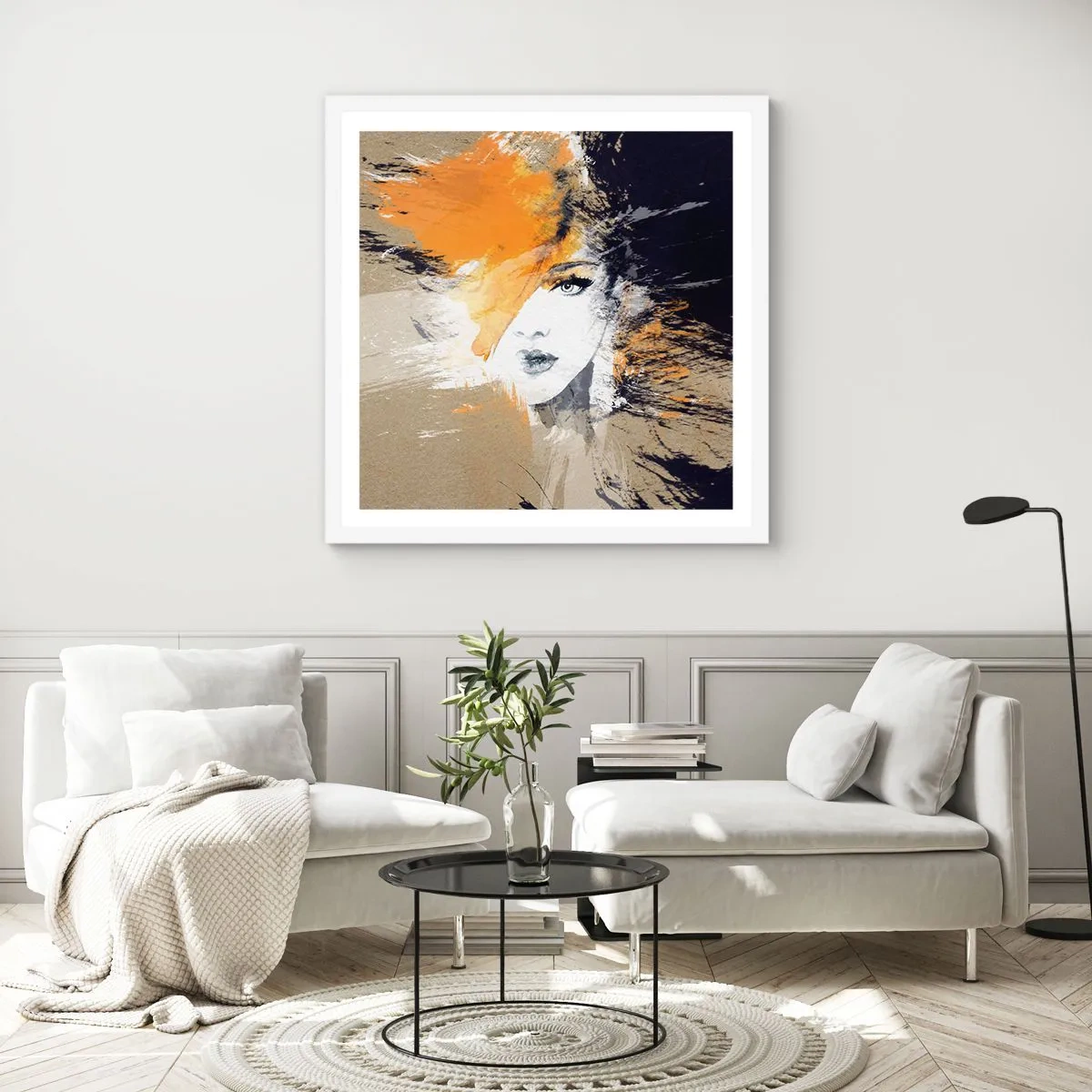 Affiche dans un cadre blanc - Poster - Et la lumière fut - 60x60 cm