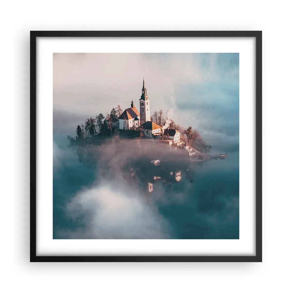 Affiche dans un cadre noir - Poster - Île de rêve - 50x50 cm